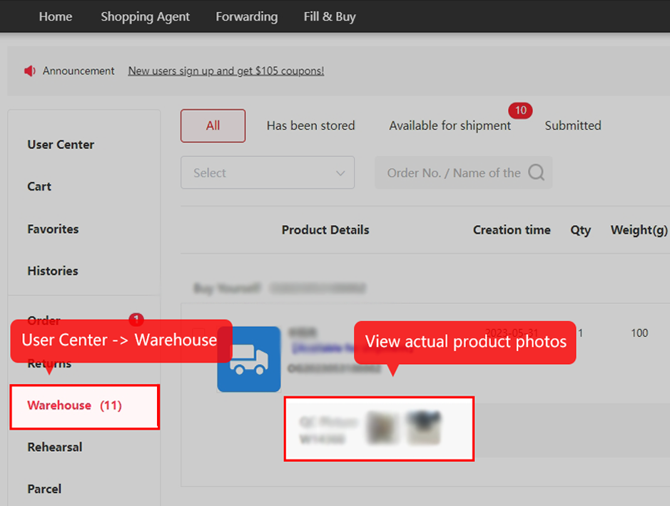 Kakobuy warehouse QC photos screen used in a beginner shopping guide