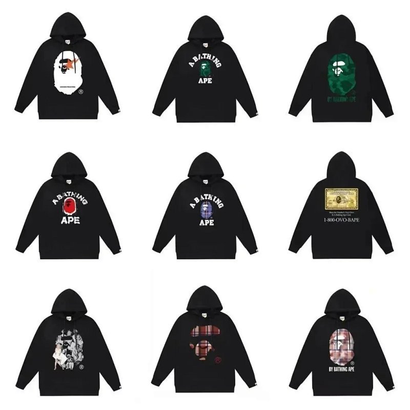 Kakobuy spreadsheet A Bathing Ape hoodies - A Bathing Ape Graphic Black Hoodies product image