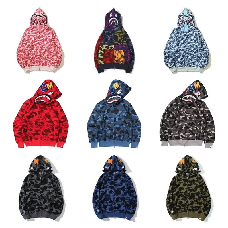 Kakobuy spreadsheet A Bathing Ape hoodies - A Bathing Ape Shark Camouflage Full-Zip Hoodie product image