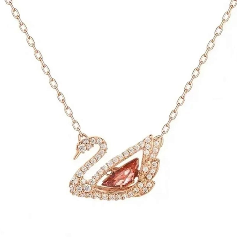 Kakobuy spreadsheet jewelry - Crystal Swan and Floral Pendant Necklace product image