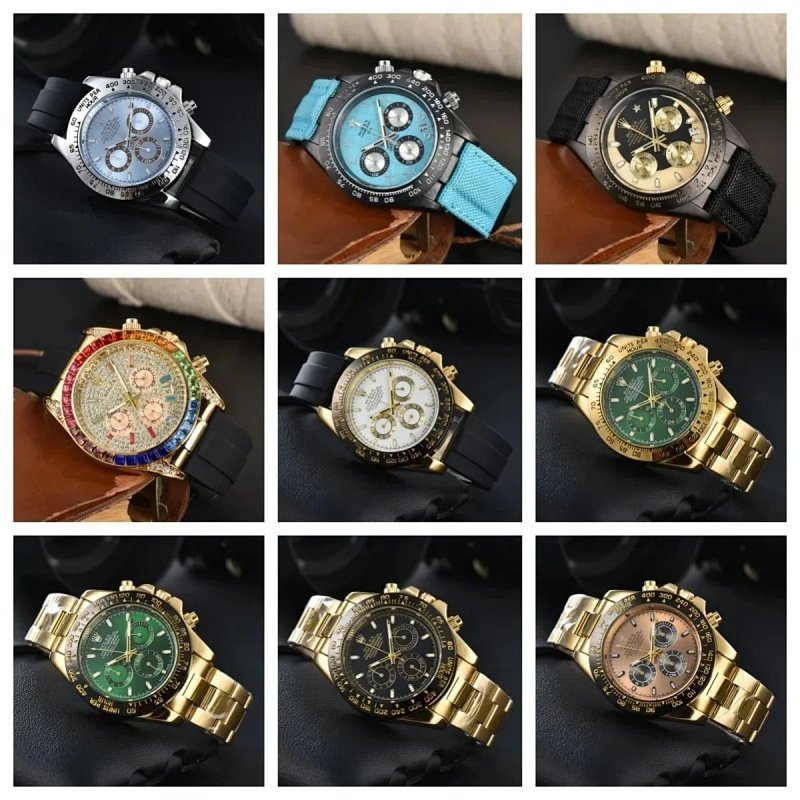Kakobuy spreadsheet accessories - Daytona Multicolor Dial Fabric Strap Chronograph Watch product image