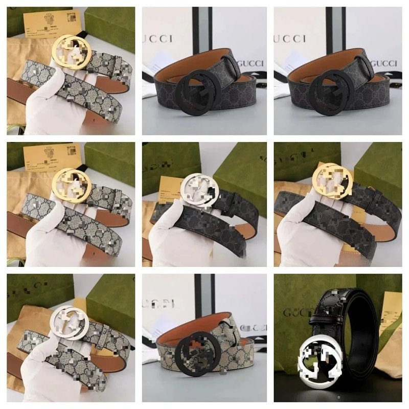 Kakobuy spreadsheet accessories - Embossed Interlocking Logo Buckle Leather Belt product image