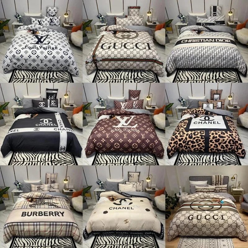 Kakobuy spreadsheet Louis Vuitton accessories - Louis Vuitton Monogram Logo Print Four-Piece Bed Sheet Set product image