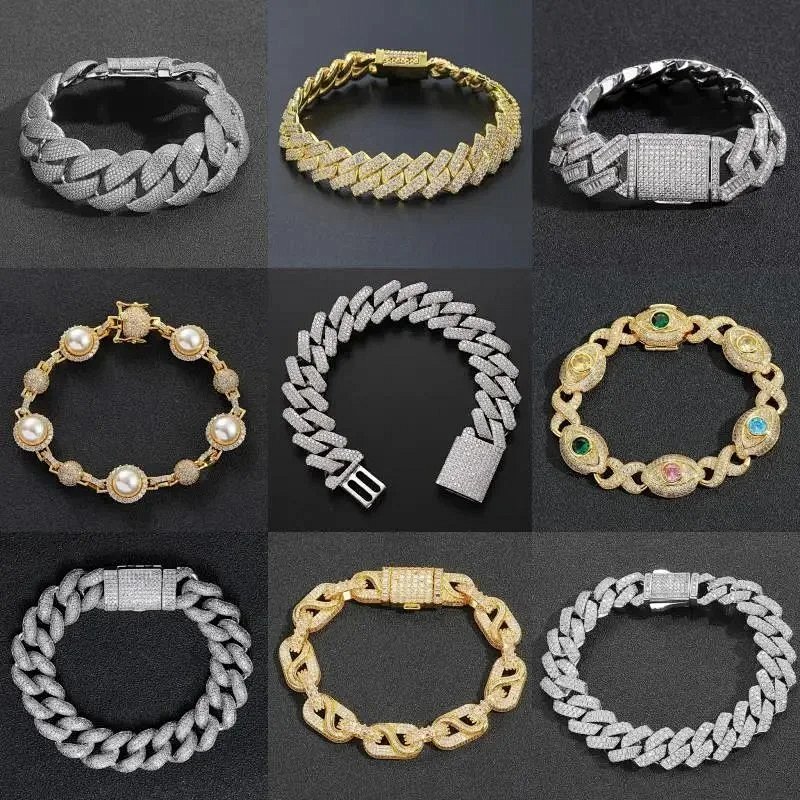 Kakobuy spreadsheet jewelry - Iced Out Cubic Zirconia Cuban Link Bracelet product image