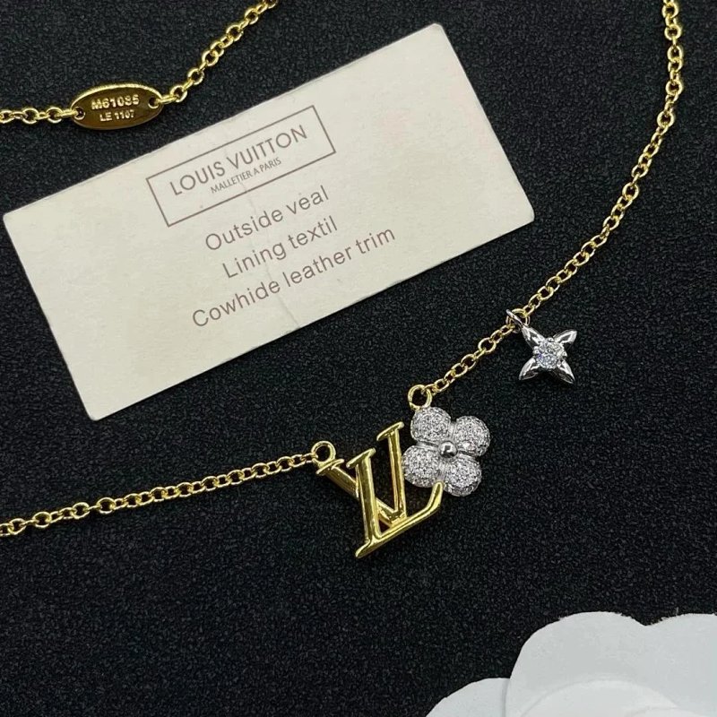 Kakobuy spreadsheet jewelry - Gold-Tone Monogram Flower Charm Pendant Necklace product image