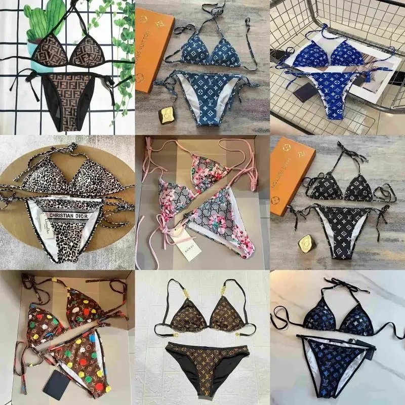Kakobuy spreadsheet accessories - Patterned Monogram Halter Triangle Bikini Set product image