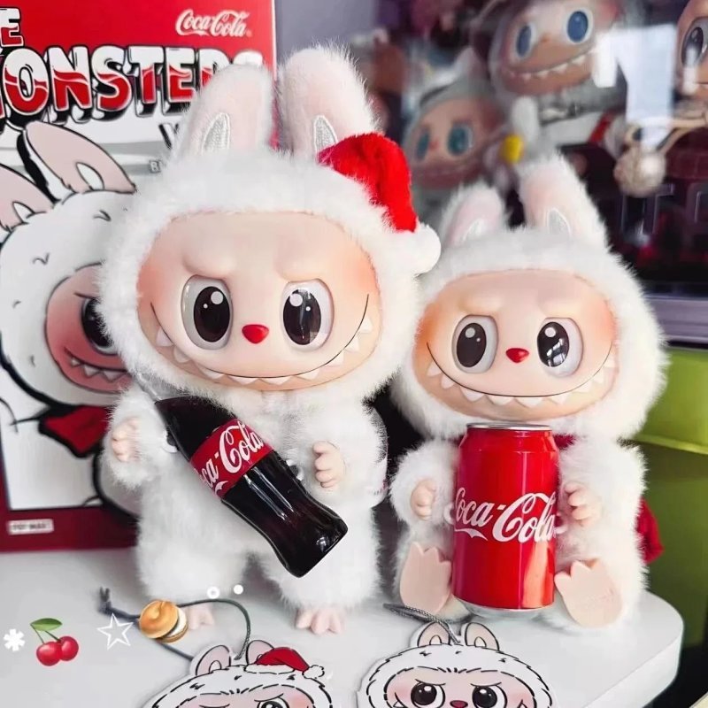 Kakobuy spreadsheet jewelry - The Monsters Vinyl Face Labubu White Coca-Cola Theme Plush Pendant Doll product image
