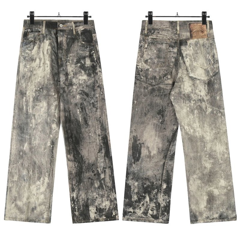 Kakobuy spreadsheet Acne Studios pants - Acne Studios Distressed Painted Wide-Leg Jeans product image