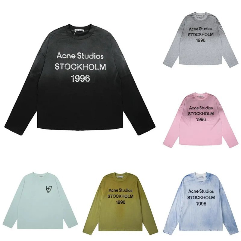 Kakobuy spreadsheet Acne Studios t-shirts - Acne Studios Stockholm 1996 Distressed Graphic Print Long Sleeve T-Shirt product image