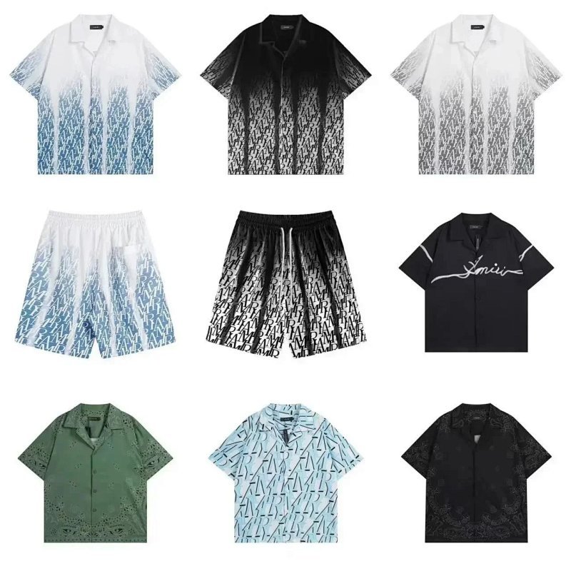 Kakobuy spreadsheet Amiri t-shirts - Amiri Gradient Monogram Short Sleeve Shirt and Shorts Set product image