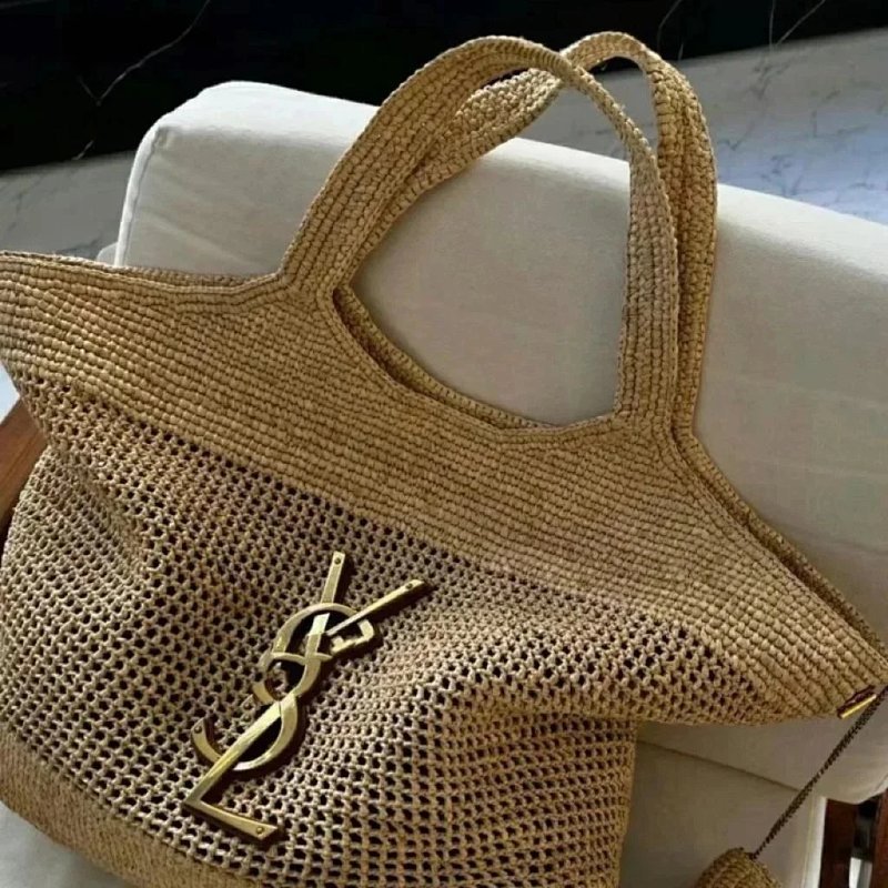 Kakobuy spreadsheet bags - Beige Woven Crochet Raffia Tote Bag product image