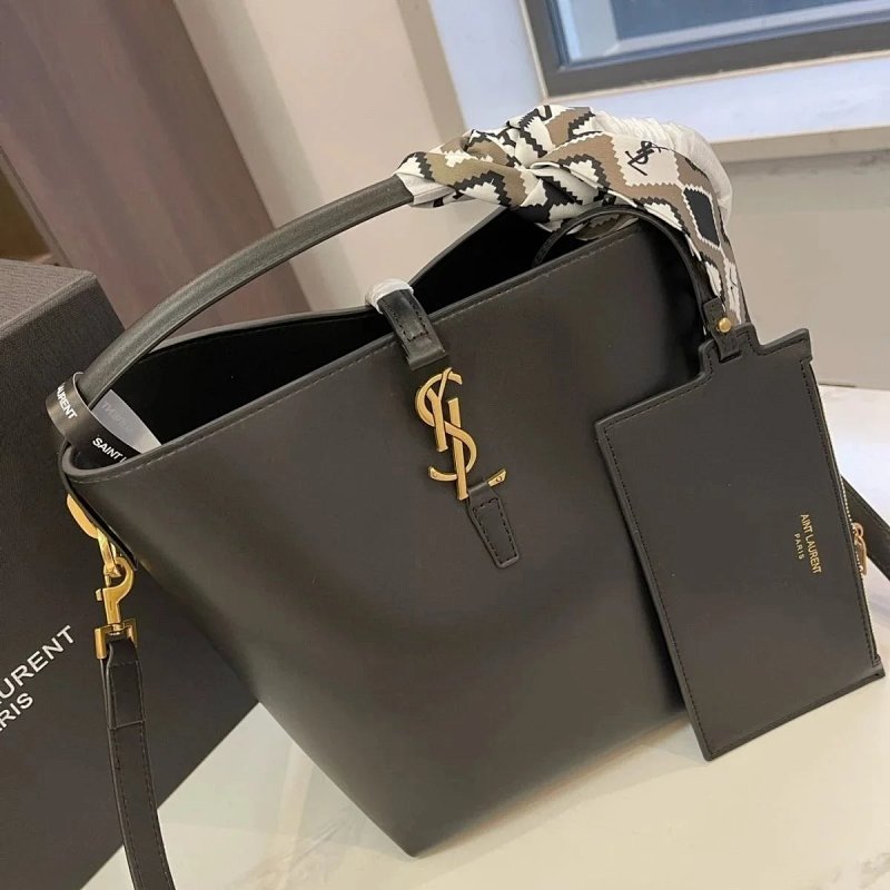 Kakobuy spreadsheet bags - Black Leather Bucket Bag with Pouch and Scarf product image