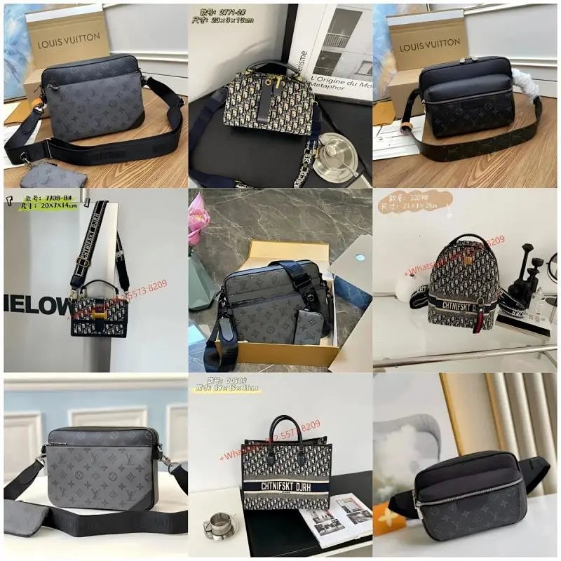 Kakobuy spreadsheet bags - Navy Blue Oblique Monogram Print Tote Handbag Shoulder Bag product image