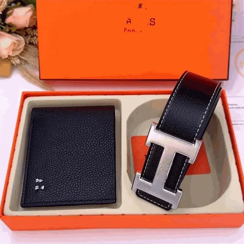 Kakobuy spreadsheet bags - Textured Leather and Patterned Belt and Wallet Set product image