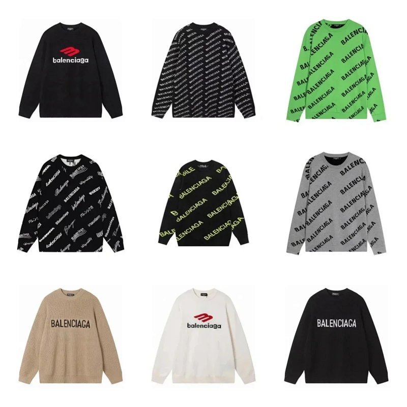Kakobuy spreadsheet Balenciaga accessories - Balenciaga Logo Print Knit Crewneck Sweater product image