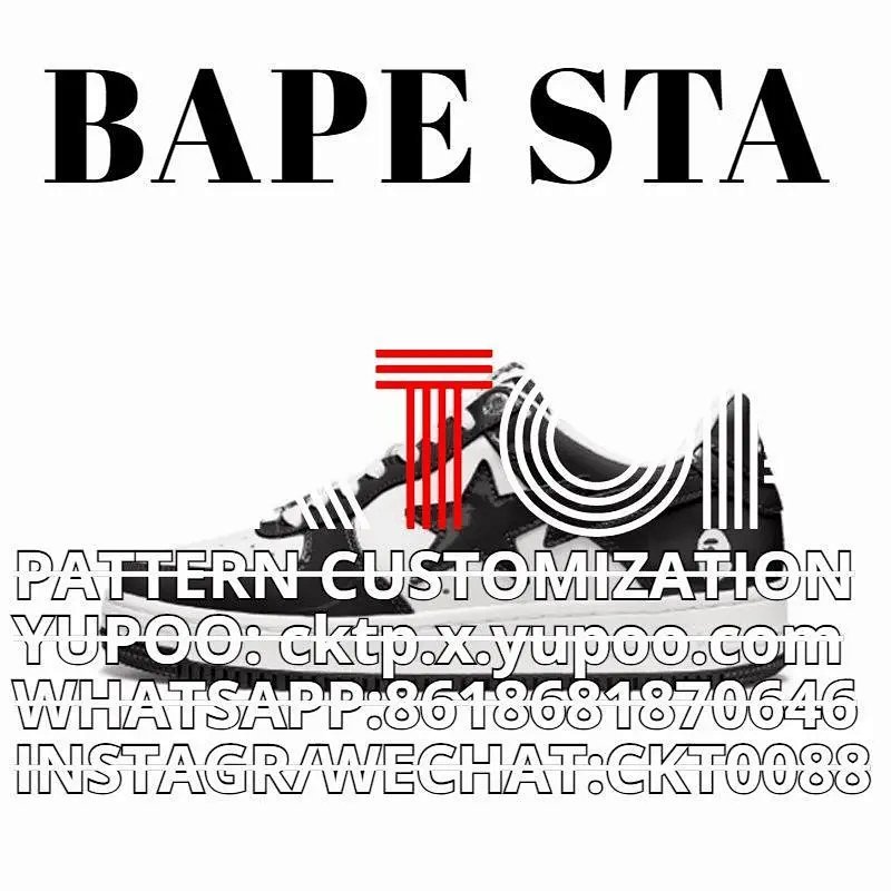 Kakobuy spreadsheet BAPE shoes - Bape Bape Sta Black and White Low-Top Sneakers product image