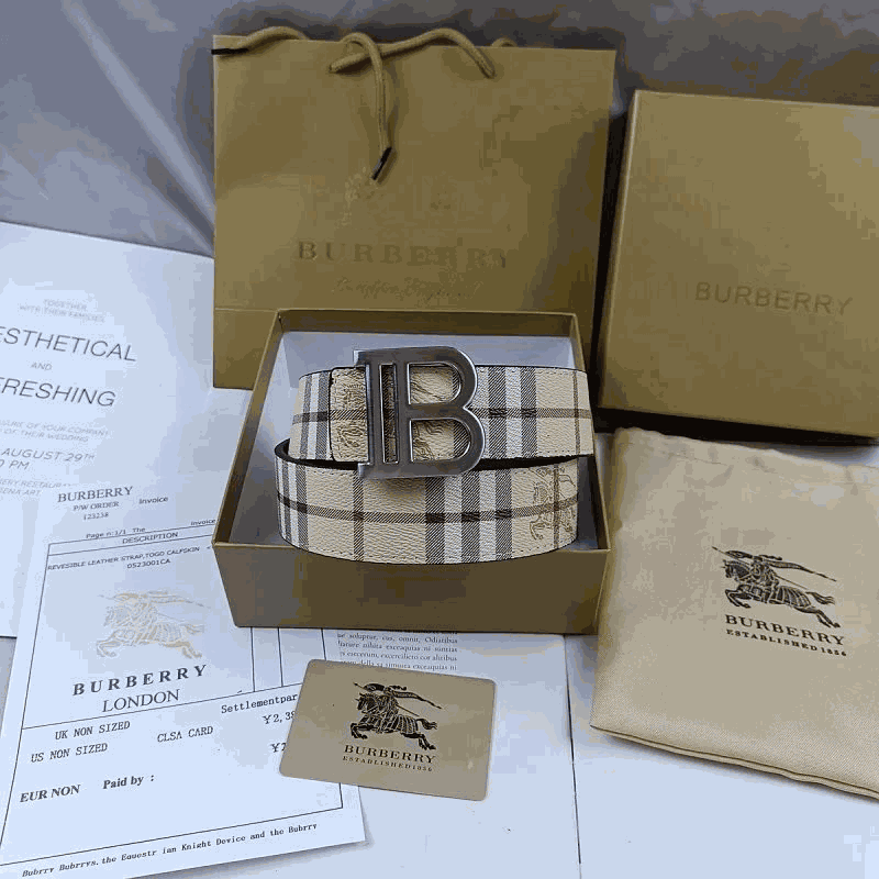Kakobuy spreadsheet Burberry accessories - Burberry Beige and Black Check Reversible Belt product image