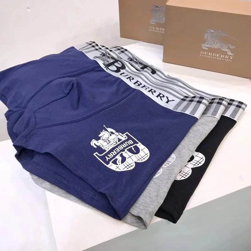 Kakobuy spreadsheet Burberry pants - Burberry Plaid Waistband Blue, Grey, and Black Boxer Briefs 3-Pack product image