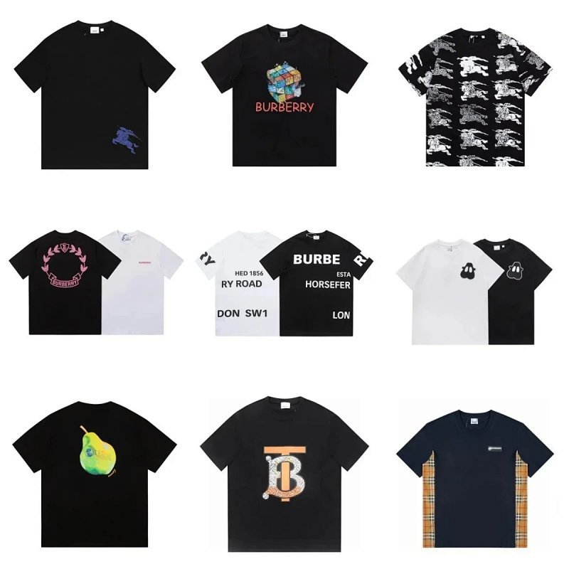 Kakobuy spreadsheet Burberry t-shirts - Burberry Plaid Sleeve and Graphic Print T-Shirt product image