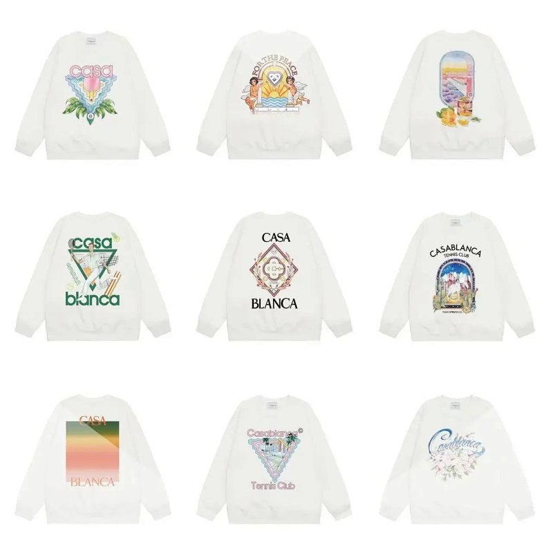 Kakobuy spreadsheet Casablanca hoodies - Casablanca Tennis Club White Graphic Crewneck Sweatshirt product image