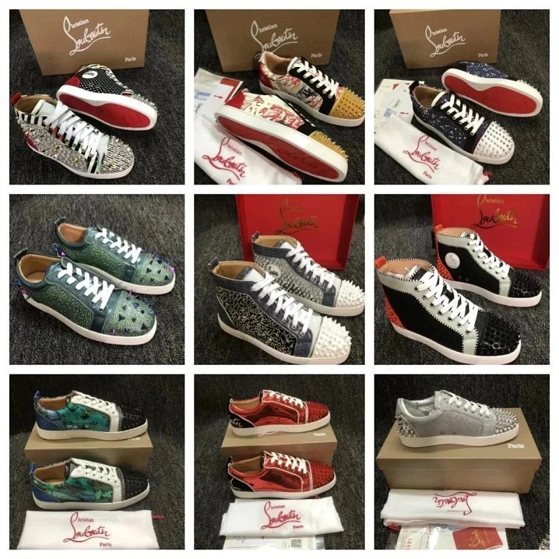 Kakobuy spreadsheet Christian Louboutin shoes - Christian Louboutin Louis Spikes Assorted Studded Red Bottom Sneakers product image