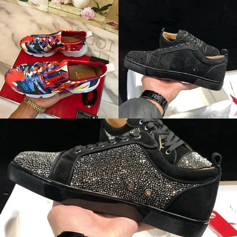 Kakobuy spreadsheet Christian Louboutin shoes - Christian Louboutin Louis Spikes Studded and Rhinestone Sneakers product image
