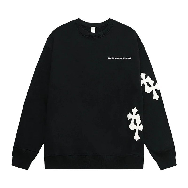 Kakobuy spreadsheet Chrome Hearts hoodies - Chrome Hearts Black with White Cross Patches Sweatshirt product image