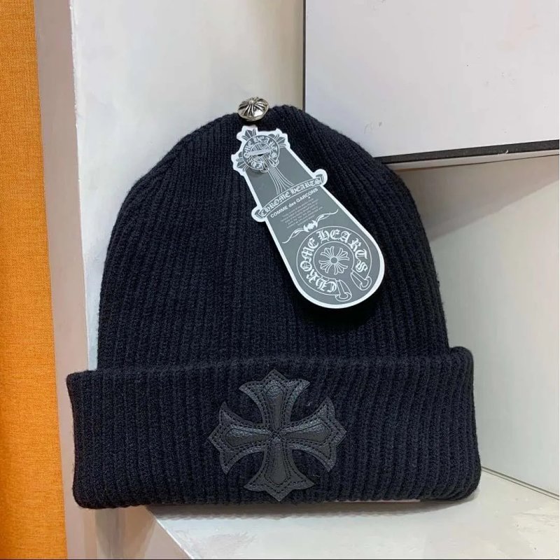 Kakobuy spreadsheet Chrome Hearts hoodies - Chrome Hearts Cross Patch Rib-Knit Beanie product image