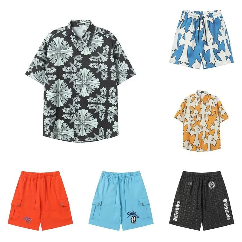Kakobuy spreadsheet Chrome Hearts pants - Chrome Hearts Cross Print Short-Sleeve Shirt and Shorts Set product image