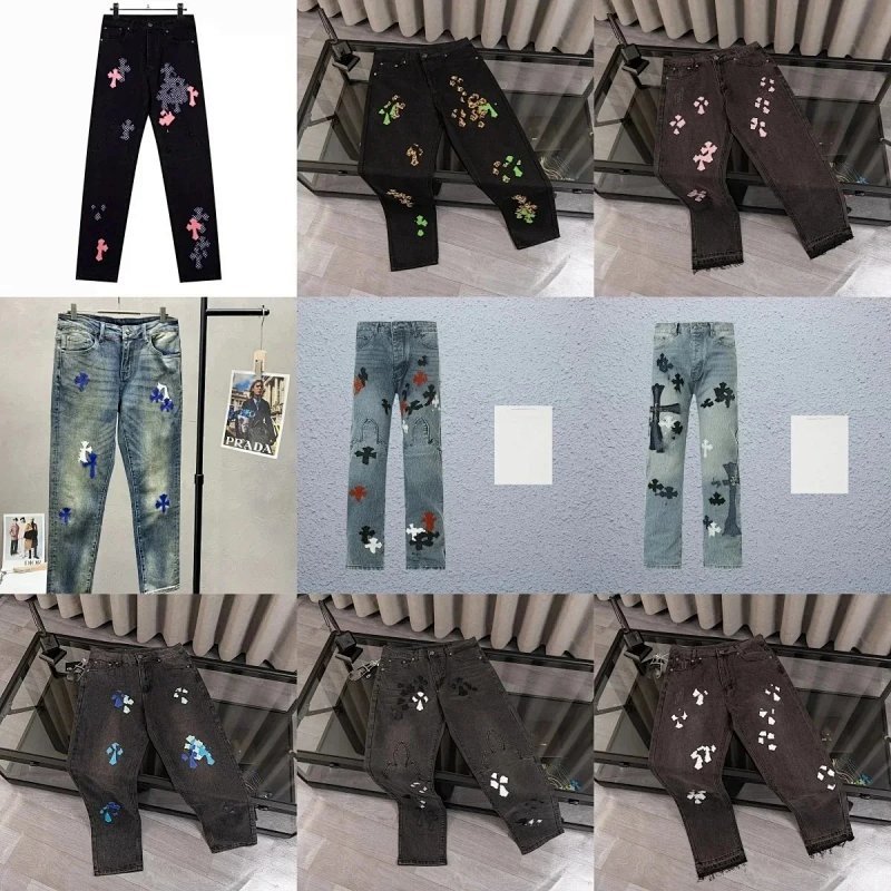 Kakobuy spreadsheet Chrome Hearts pants - Chrome Hearts Graphic Cross Patch Denim Jeans product image