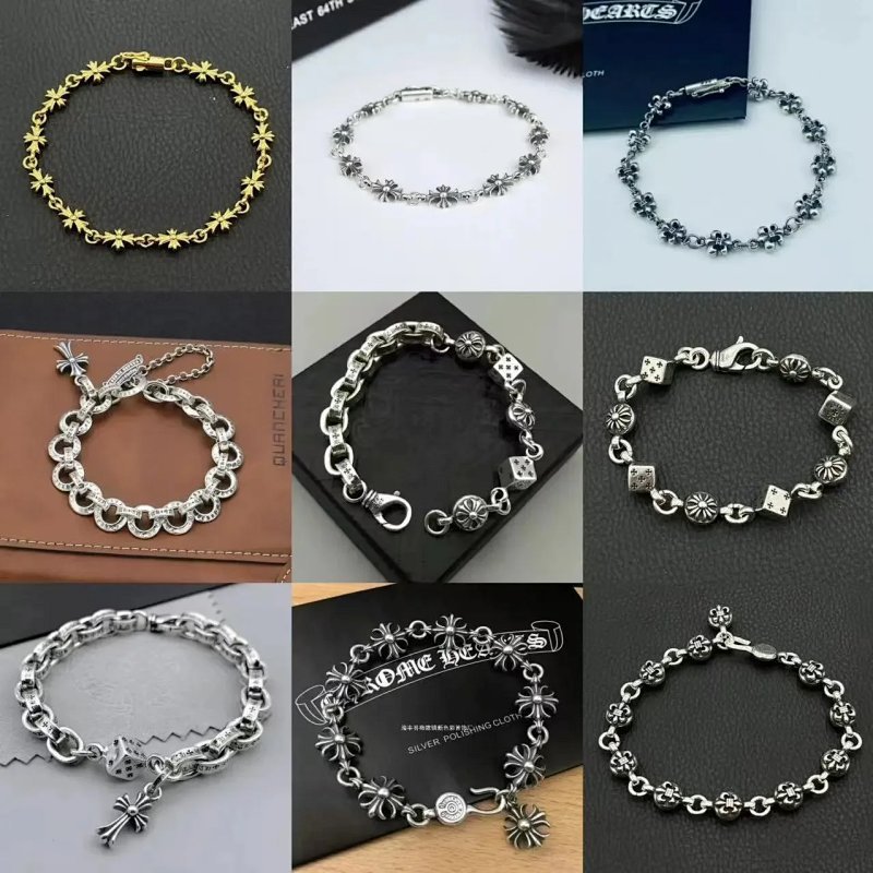 Kakobuy spreadsheet Chrome Hearts t-shirts - Chrome Hearts Retro Gothic Cross and Floral Link Bracelet product image