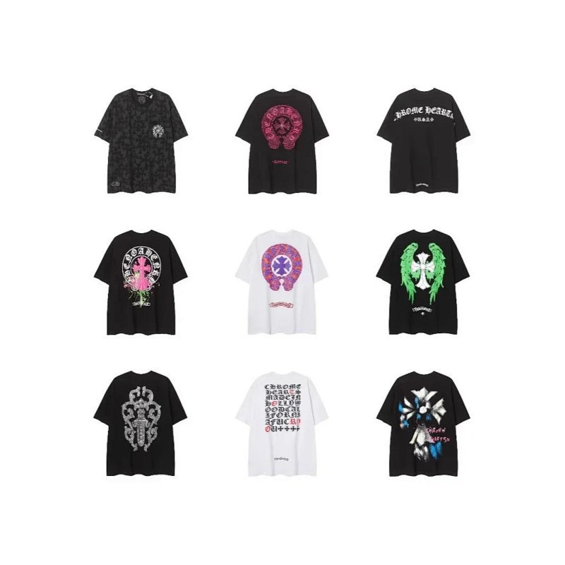 Kakobuy spreadsheet Chrome Hearts t-shirts - Chrome Hearts Streetwear Graphic Print Short-Sleeve T-Shirt · Style 9583 product image