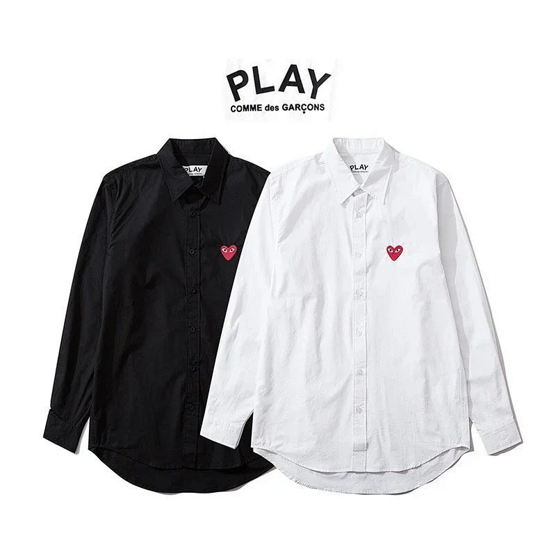 Kakobuy spreadsheet Comme des Garçons t-shirts - Comme des Garçons Play Red Heart Long-Sleeve Button-Up Shirt product image