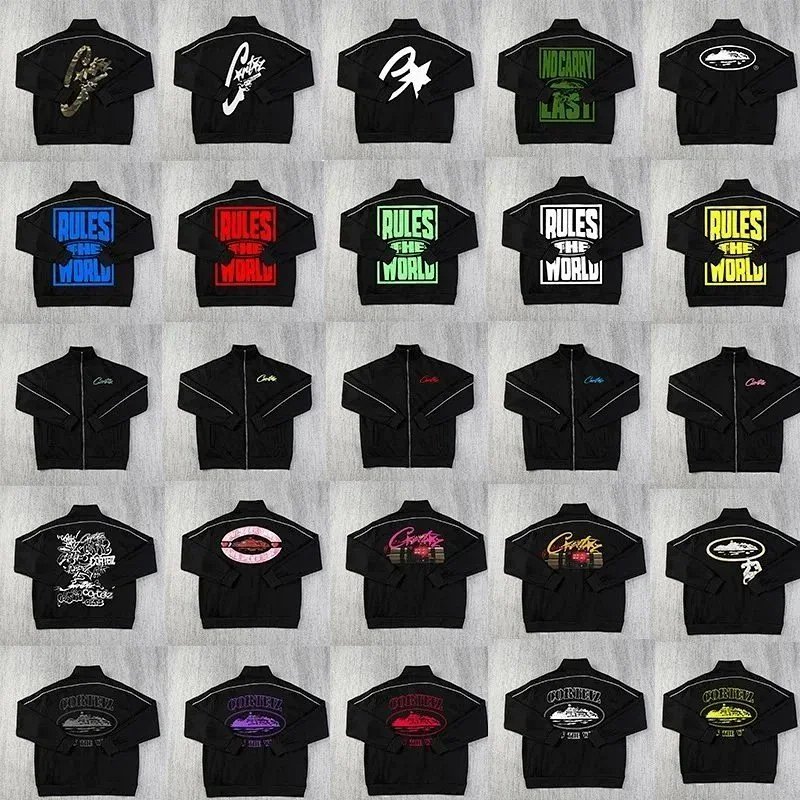 Kakobuy spreadsheet Corteiz hoodies - Corteiz Rules the World Black Graphic Print Tracksuit Set product image