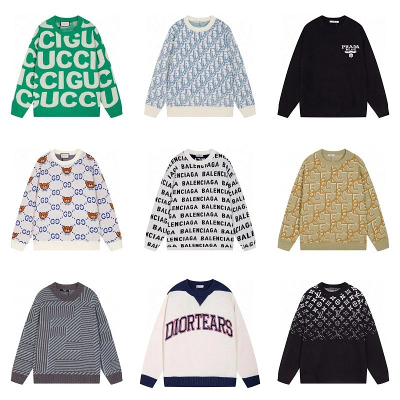 Kakobuy spreadsheet Dior hoodies - Dior Oblique Cream and Blue Monogram Knit Sweater product image