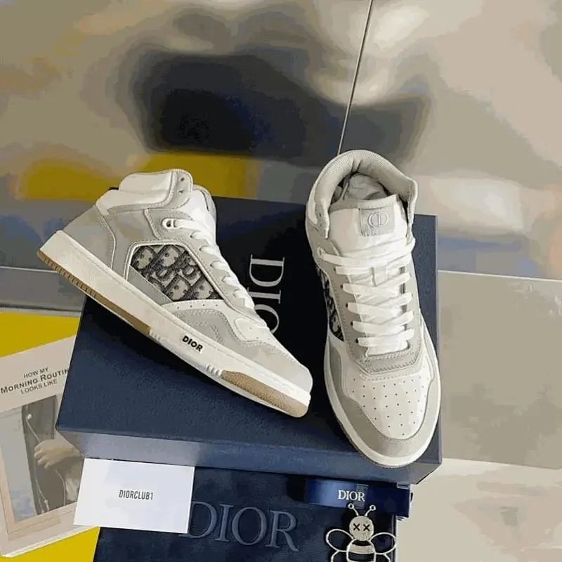 Kakobuy spreadsheet Dior shoes - Dior B27 Mid-Top Grey and White Oblique Sneakers product image