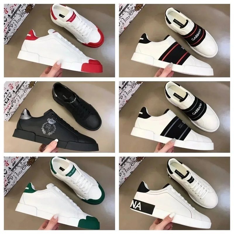 Kakobuy spreadsheet Dolce & Gabbana shoes - Dolce & Gabbana Contrast Logo Leather Sneakers product image