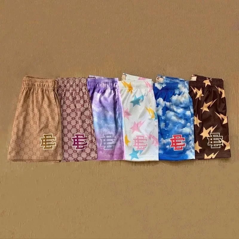 Kakobuy spreadsheet Eric Emanuel pants - Eric Emanuel Blue Cloud Print Mesh Shorts product image