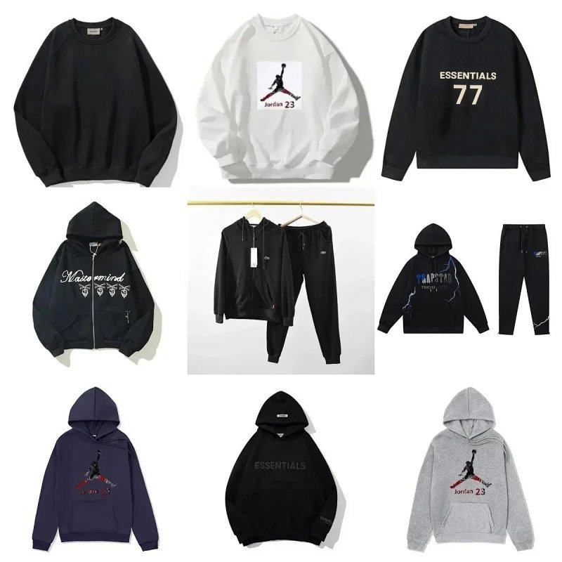 Kakobuy spreadsheet Essentials tracksuits and sets - Essentials Multicolor Logo Graphic Casual Hoodie and Sweatpants Set product image