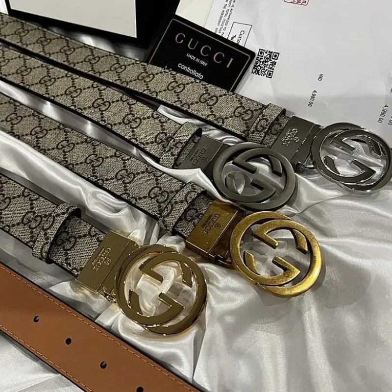 Kakobuy spreadsheet Gucci accessories - Gucci Interlocking G Black Leather and GG Supreme Belt product image