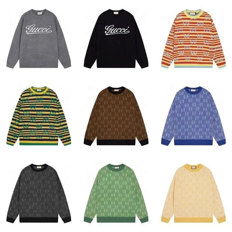 Kakobuy spreadsheet Gucci hoodies - Gucci Cursive Logo and Monogram Pattern Knit Sweaters product image