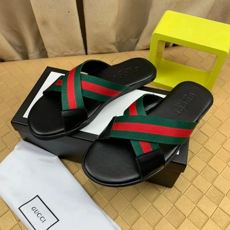 Kakobuy spreadsheet Gucci shoes - Gucci Black Striped Webbing Slides product image
