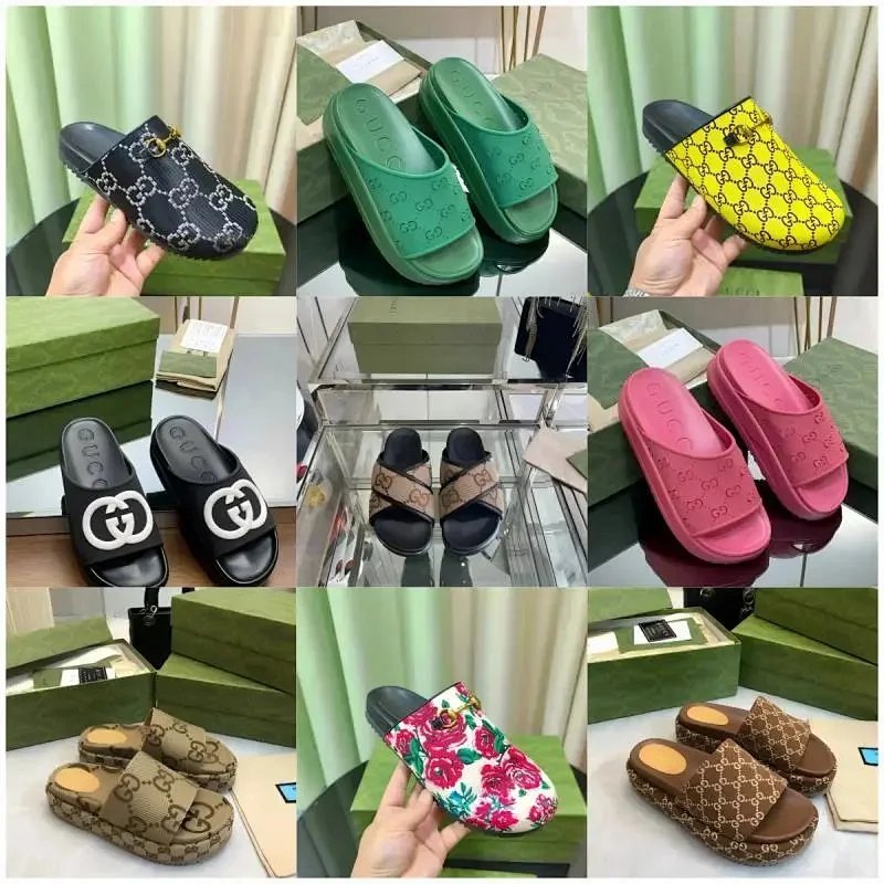 Kakobuy spreadsheet Gucci shoes - Gucci Monogram Canvas Platform Slide Sandals product image