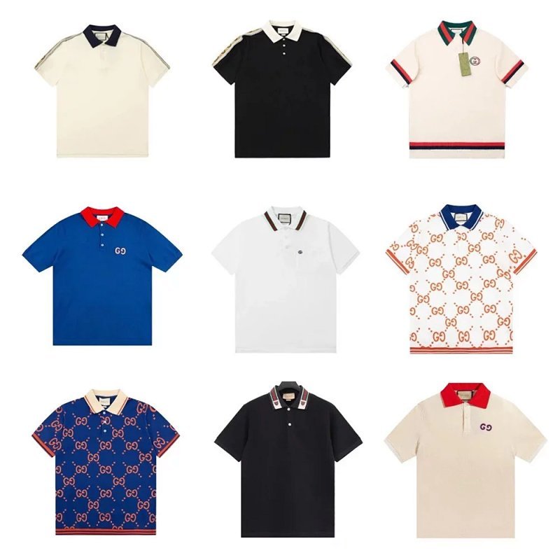 Kakobuy spreadsheet Gucci t-shirts - Gucci Logo Stripe Contrast Collar Polo Shirt product image