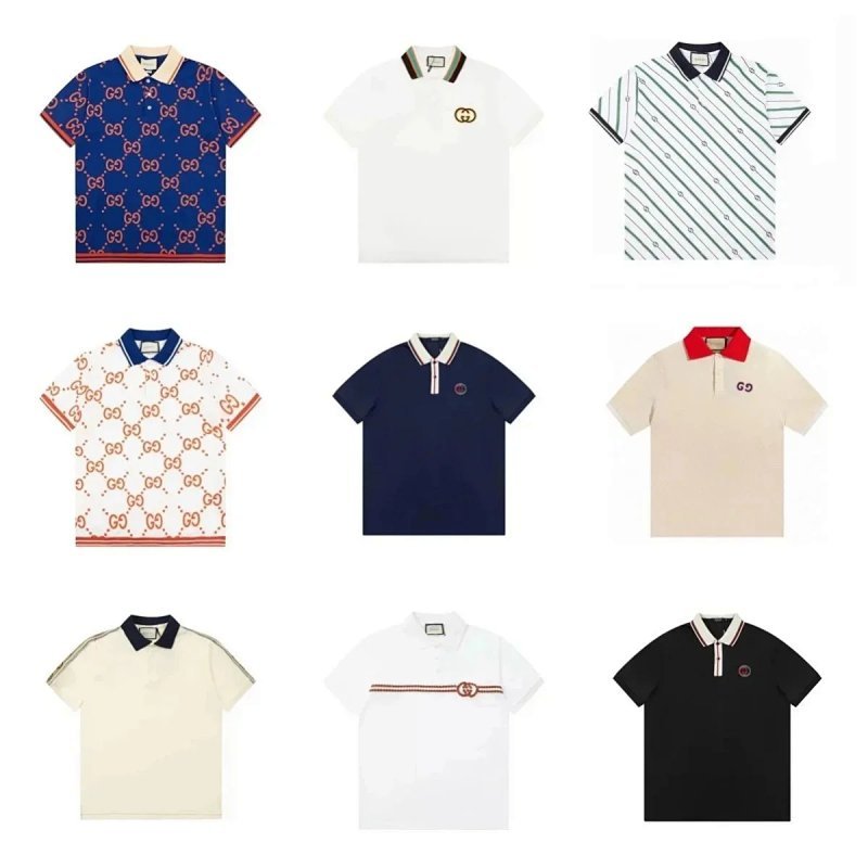 Kakobuy spreadsheet Gucci t-shirts - Gucci Monogram Beige and Black Knit Polo Shirt product image