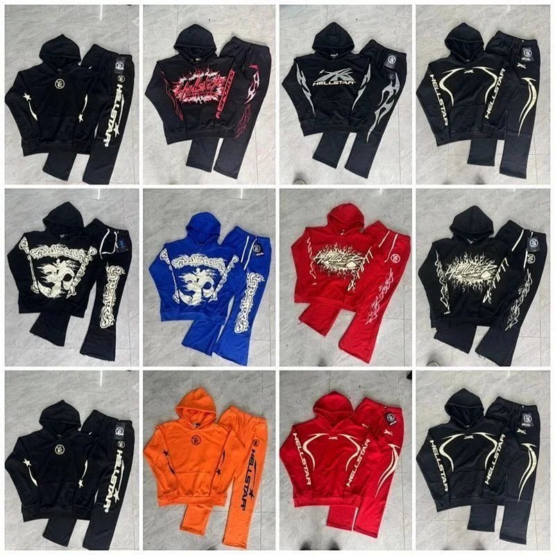 Kakobuy spreadsheet Hellstar tracksuits and sets - Hellstar Graphic Print Hoodie and Sweatpants Tracksuit Set product image