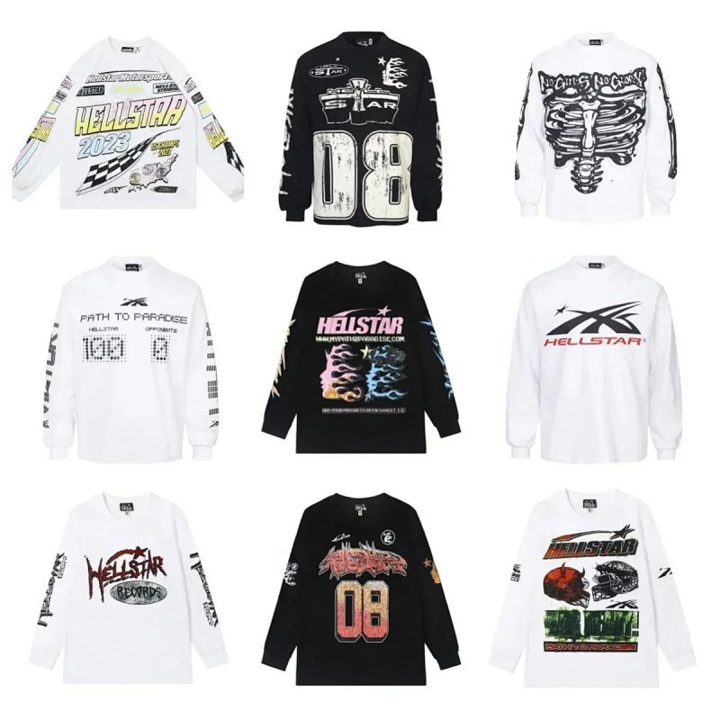 Kakobuy spreadsheet Hellstar hoodies - Hellstar Graphic Print Long-Sleeve T-Shirt product image