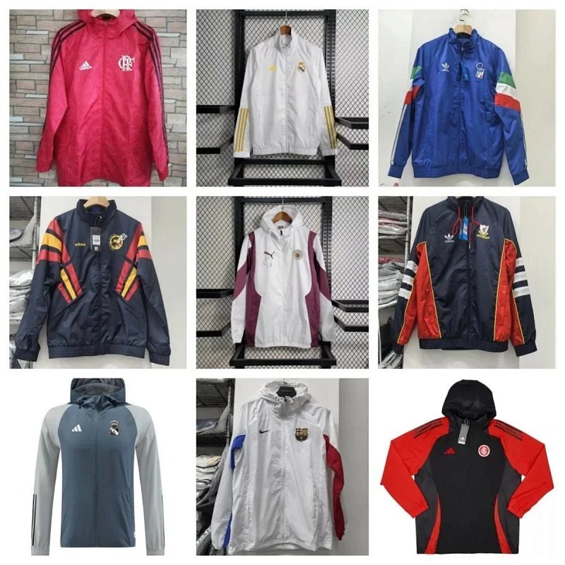 Kakobuy spreadsheet hoodies - Assorted Football Club Crest Print Zip-Up Windbreaker Jackets product image