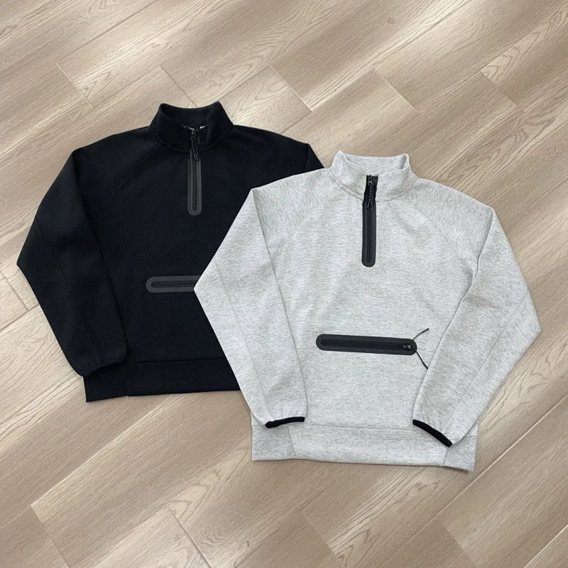 Kakobuy spreadsheet tracksuits and sets - Black and Heather Grey Half-Zip Sweatshirt and Sweatpants Sports Set product image