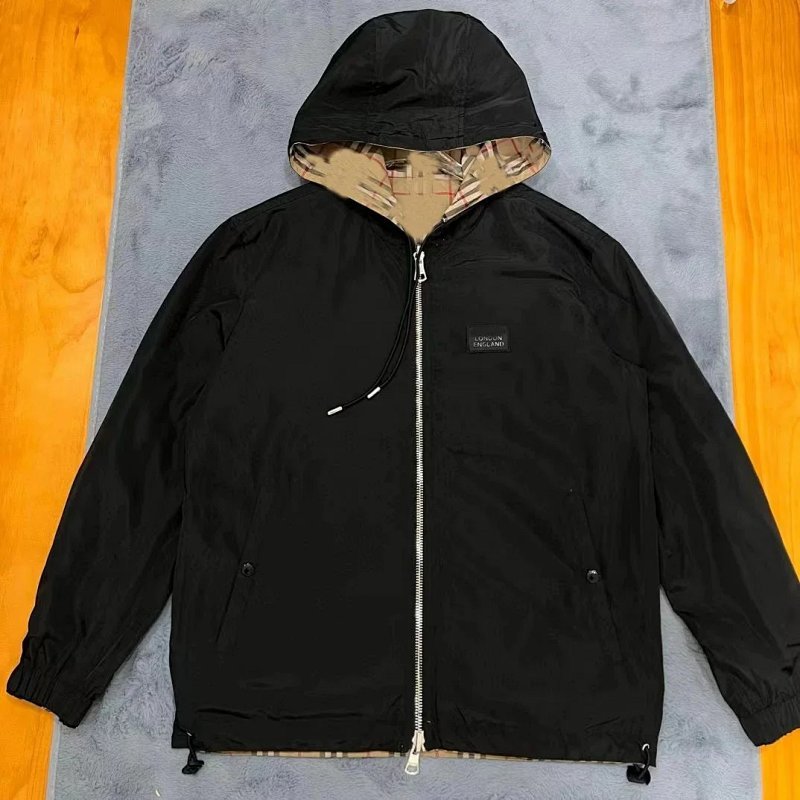 Kakobuy spreadsheet hoodies - Black Plaid Lined Reversible Hooded Jacket product image